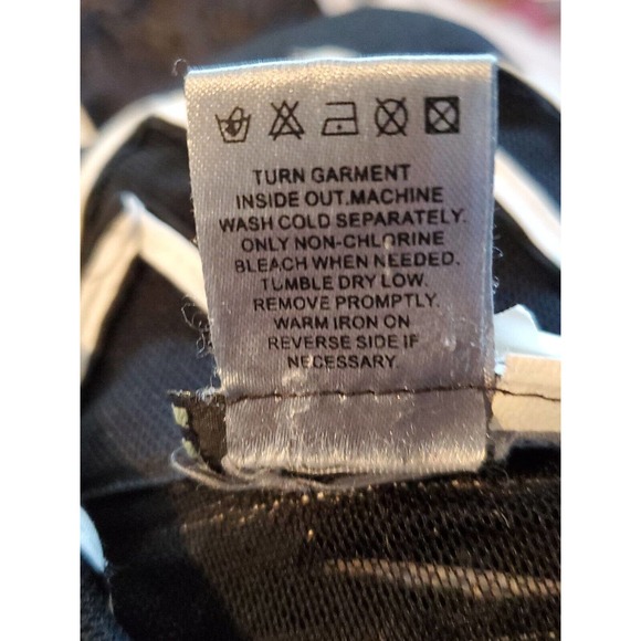 Damee Inc XL Sheer Retro Mesh Black White Geometric Striped Zip Up Jacket Shirt - Picture 8 of 9